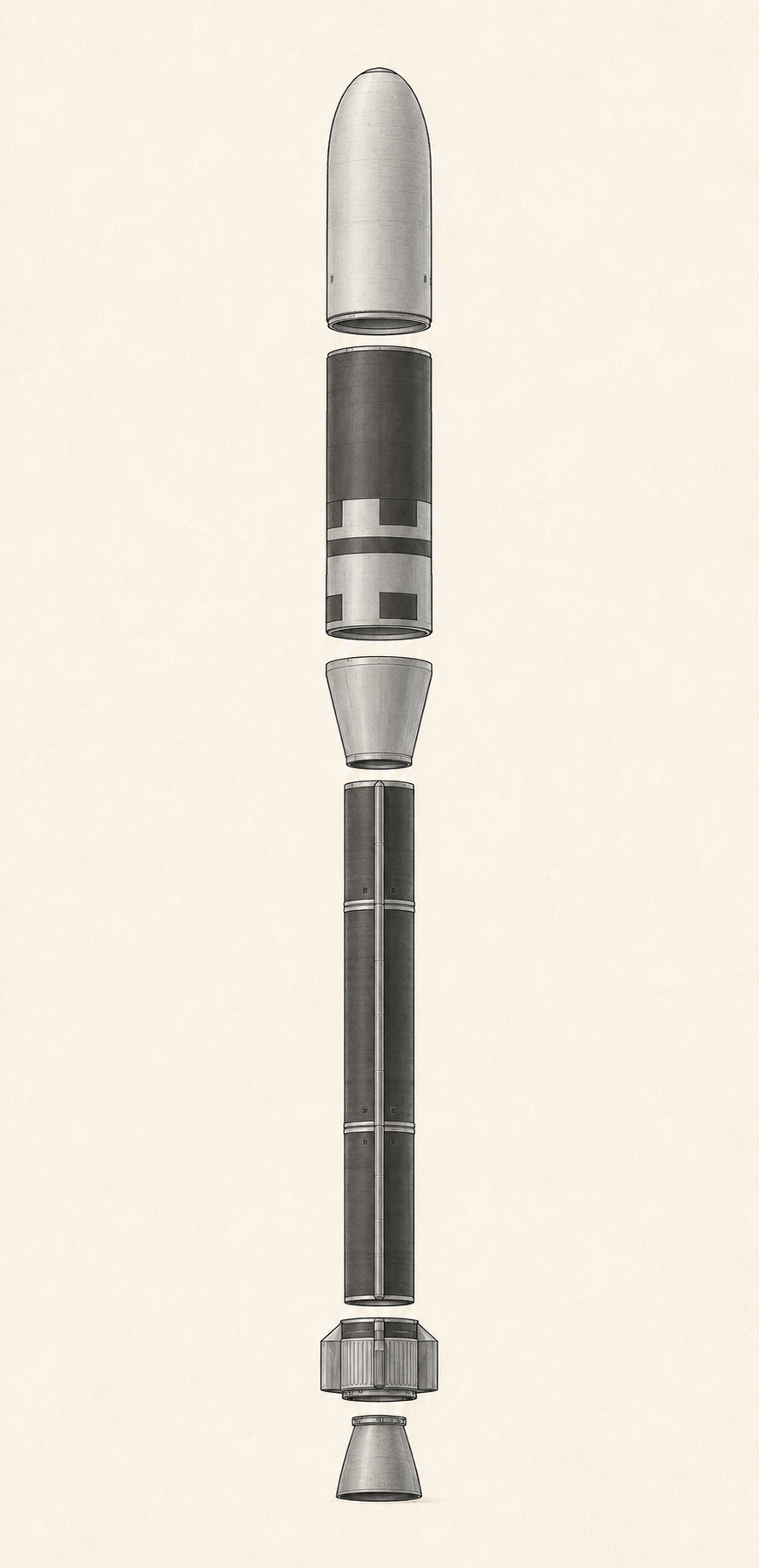 Exploded technical illustration of the AllStar-1 vehicle design
